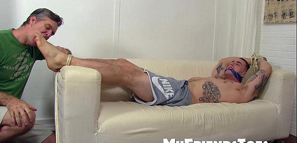  Hot muscular KC gets tied up toe smelled and sucked